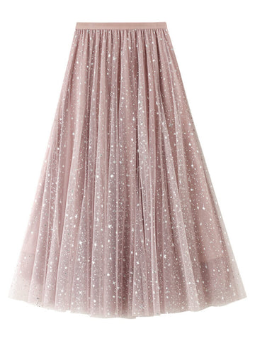 Airchics jupe longue trapèze bouffante tutu tulle brillante paillette mode femme